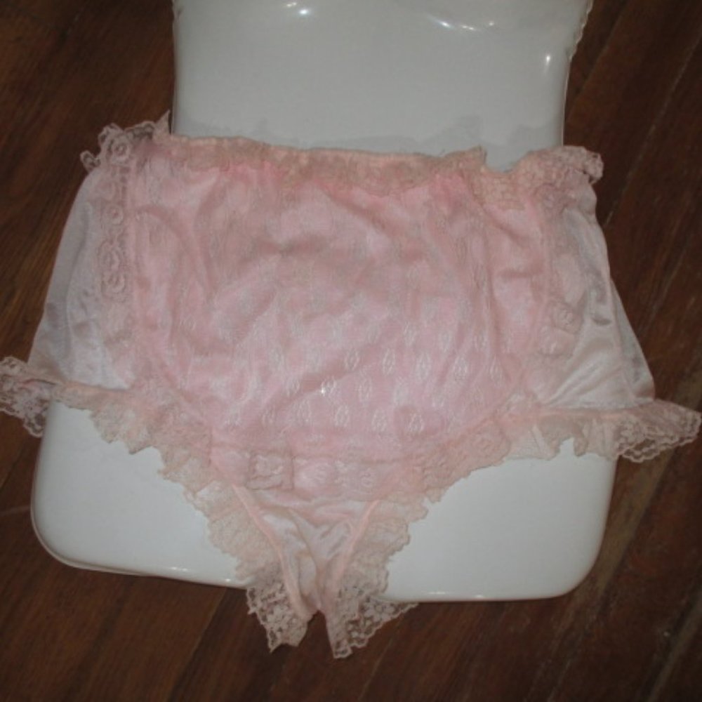 Ultra Sissy lacy pink custom panties bloomers adult baby girly secret sexy Lrg